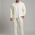 KZZ Men's Stylish Casual Waffle-Knit Business Jacket Suit