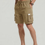 KZZ Men's Plus Size Solid Flap Pocket Cargo Shorts