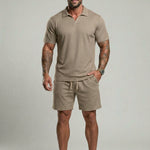 KZZ Men's Two-Piece Jacquard Knit Casual Set