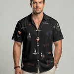 KZZ Men's Tropical Print Short Sleeve Shirt