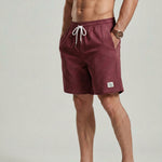 KZZ Men's Solid Patched Drawstring Waist Shorts