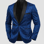 KZZ Men's Slim Fit Printed Suit Jacket