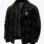 KZZ Men's Comfortable and Stylish Faux Fur Jacket