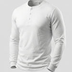 KZZ Men's casual layered top with multiple buttons on the front