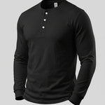 KZZ Men's casual layered top with multiple buttons on the front