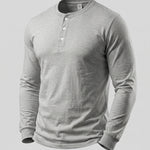 KZZ Men's casual layered top with multiple buttons on the front