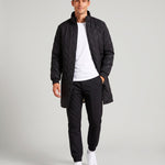 KZZ Casual solid-color long-sleeve zip-up outerwear with a stand collar for winter