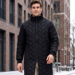 KZZ Casual solid-color long-sleeve zip-up outerwear with a stand collar for winter