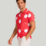 KZZ Men's Polka-Dot Polo Shirt
