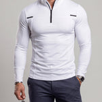 KZZ Men's Half-Zip Long-Sleeve Compression Shirt