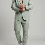 KZZ Men's Solid-Color Slim-Fit Suit