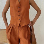 Sienna Holloway | Cotton Linen Two-Piece Set For Women
