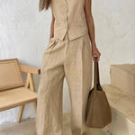 Sienna Holloway | Cotton Linen Two-Piece Set For Women