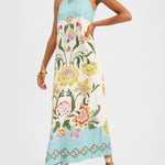 Exquisite Sunshine Floral Print Sleeveless Midi Dress