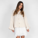 Oversized cardigan with soft sleeves