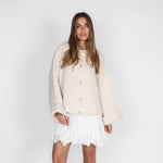 Oversized cardigan with soft sleeves