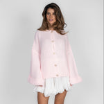 Oversized cardigan with soft sleeves