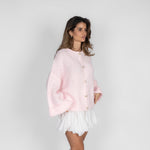 Oversized cardigan with soft sleeves