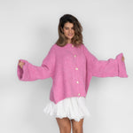 Oversized cardigan with soft sleeves
