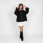 Oversized cardigan with soft sleeves