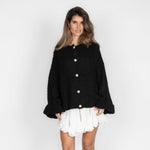 Oversized cardigan with soft sleeves