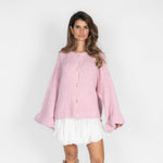 Oversized cardigan with soft sleeves