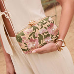 Freesia Embroidered Hard Case Clutch