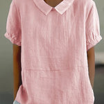 Short-sleeved Cotton Collared Shirt