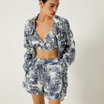 Grace Holloway | Blue Toile 3-Piece Printed Set For Women