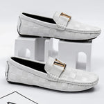 Men's Genuine Leather Loafers | Bold Woven Design Comfort