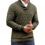 Men's Herringbone Knit Sweater | Stylish Turtleneck Comfort for Winter Layering