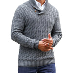 Men's Herringbone Knit Sweater | Stylish Turtleneck Comfort for Winter Layering