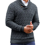 Men's Herringbone Knit Sweater | Stylish Turtleneck Comfort for Winter Layering