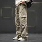 Men's Soft Fabric Wide-Leg Cargo Pants | Effortless Relaxed Street Style