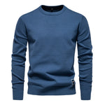 Men's Solid Color O-Neck Pullover Sweater | Tailored Warm Casual Essential