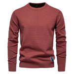 Men's Solid Color O-Neck Pullover Sweater | Tailored Warm Casual Essential