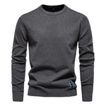 Men's Solid Color O-Neck Pullover Sweater | Tailored Warm Casual Essential