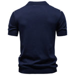 Men's Stripe Cotton Polo Shirt | Stylish Casual Short Sleeve Top