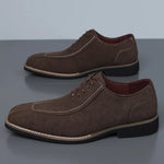 Men's Suede Leather Oxford Shoes | Elegant Patchwork Formal Design