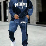 KZZ Men's Fall Winter Hooded Sweatshirt & Pants Set