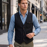 KZZ Men's Retro Tweed Vest