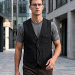 KZZ Men's Retro Tweed Vest