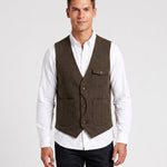 KZZ Men's Retro Tweed Vest
