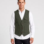 KZZ Men's Retro Tweed Vest