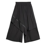 Elastic Waist Loose-fitting Two-piece Wide-leg Skirt Pants