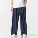 Loose Solid Straight-leg Pants