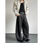 Retro Casual Diagonal Button Wide-leg Pants