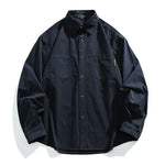 Japanese Retro Textured Long-sleeved Shirt