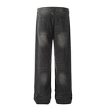 American Washed Distressed Wide-leg Jeans