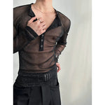 Glittery Sheer Long-Sleeved T-Shirt